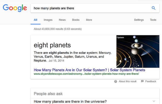 google answer box