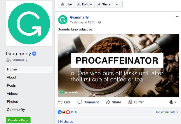 grammarly facebook