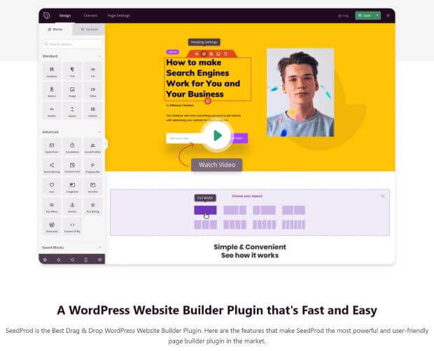 Seedprod wordpress page builder homepage